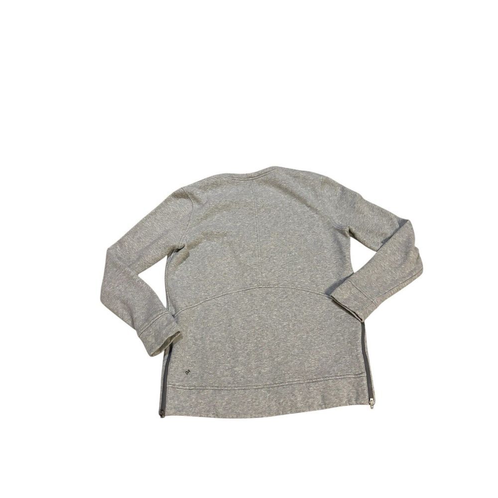 Lululemon Yes Fleece Crewneck Sweatshirt Gray Side Zips Pocket Size 6 Activewear - Picture 5 of 10